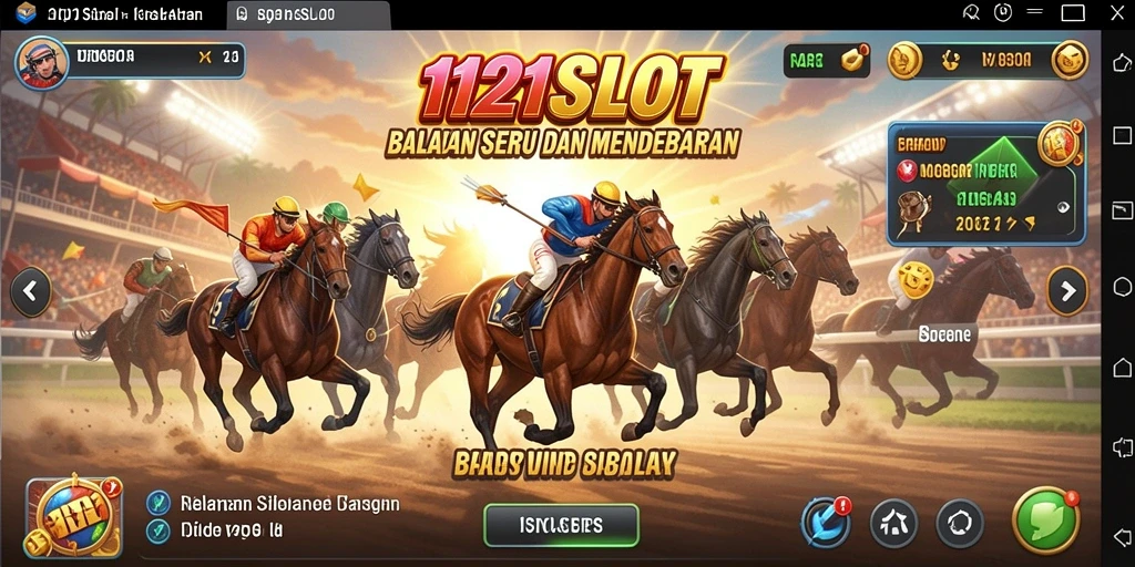 Tangkapan layar <strong>1121SLOT</strong> menampilkan aksi balapan seru di trek yang menantang.