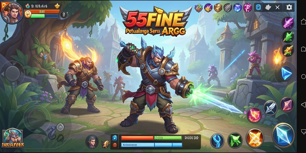 Tampilan utama gameplay ARPG yang mendebarkan di 55FIVE.