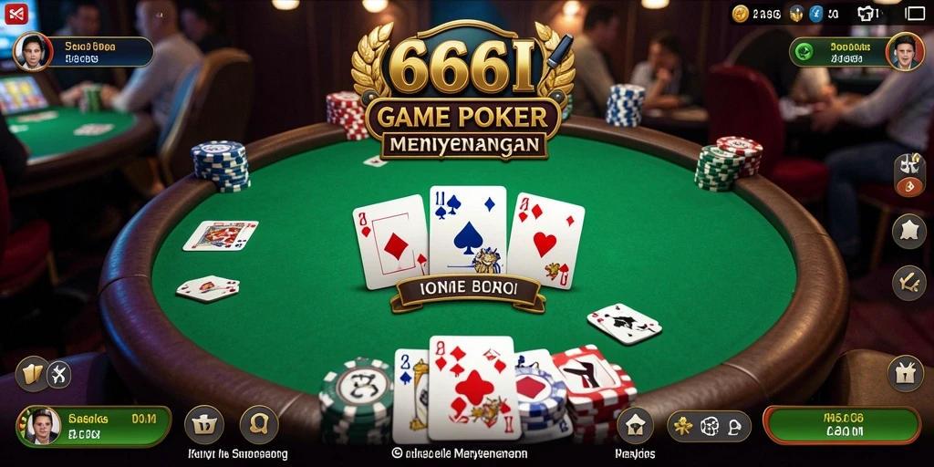 Tampilan gameplay Poker yang menegangkan dan seru di 666I.