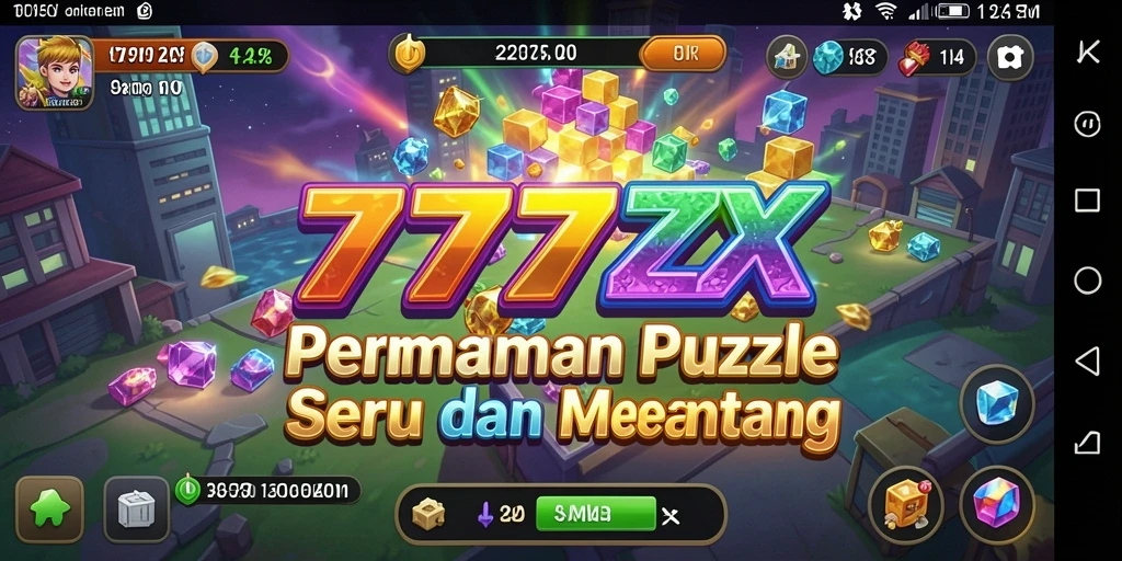Screenshot permainan Puzzle 777ZX menampilkan tantangan seru dan grafis menarik.