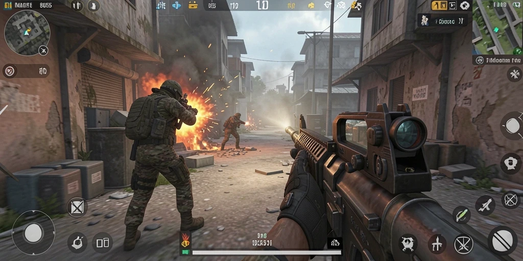 Tampilan menegangkan dari gameplay intens di 8055.