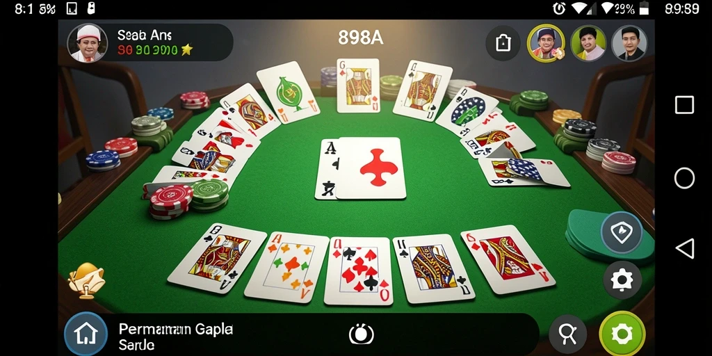 Screenshot 898A menampilkan gameplay Gaple yang seru dan interaktif.
