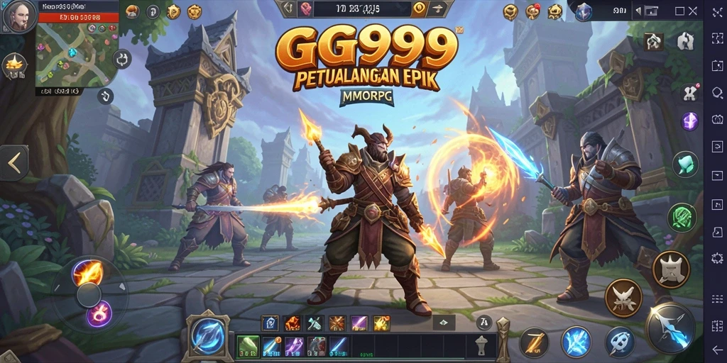 Tampilan gameplay GG999 yang menawan dan interaktif di dunia MMORPG.
