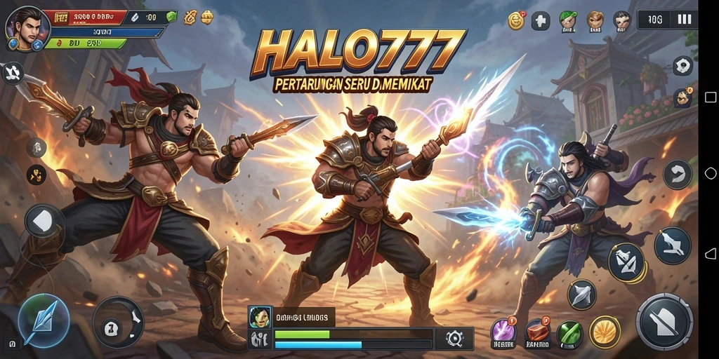 Tampilan layar gameplay HALO777 yang mendebarkan saat pertarungan berlangsung.