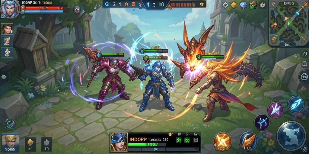 Tampilan gameplay strategis dan menantang di INDORP.