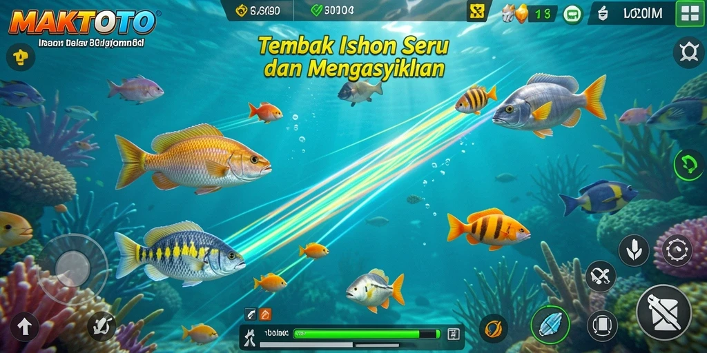 Tampilan seru gameplay Tembak Ikan di MAKTOTO.