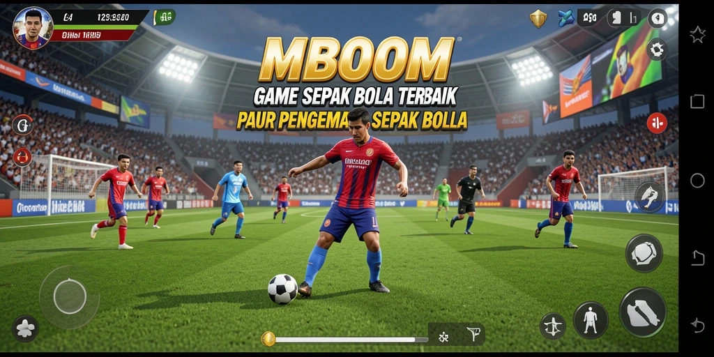 Gameplay menarik dalam pertandingan sepak bola MBOOM.