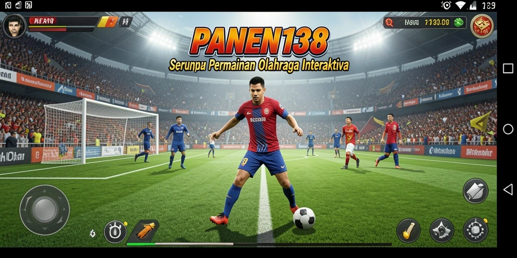 Screenshot utama menampilkan aksi seru dalam gameplay olahraga.