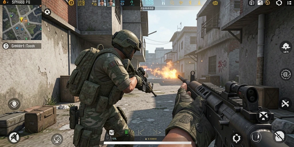 Gameplay seru dari SPN88 dengan aksi tembak-menembak mendebarkan.