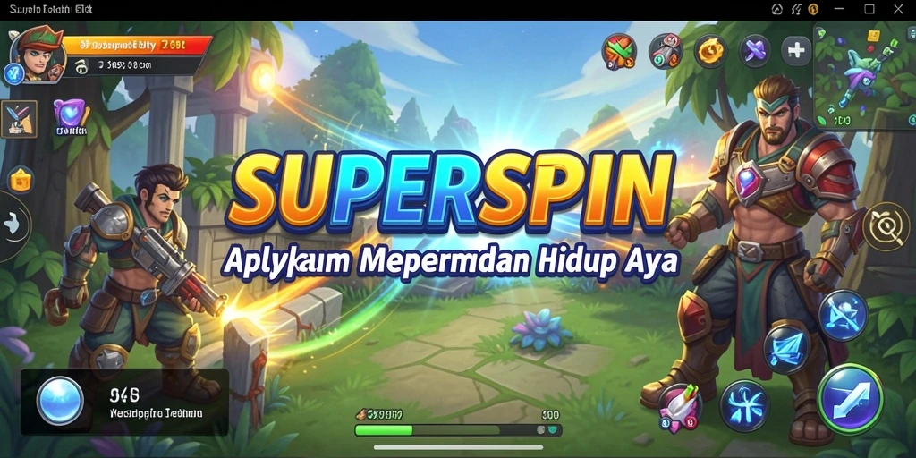 Tampilan antarmuka aplikasi SUPERSPIN yang intuitif dan fungsional.