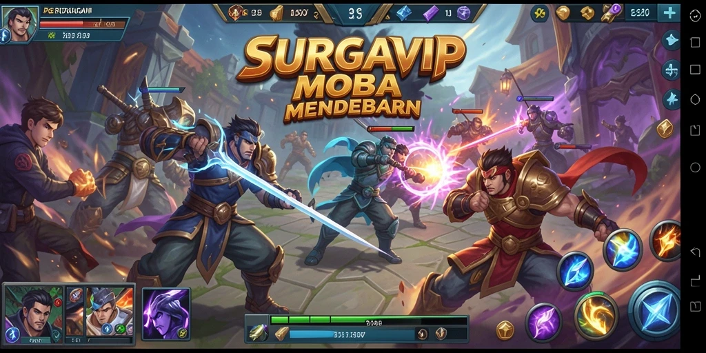 Gameplay seru dan intens dari SURGAVIP dalam pertempuran MOBA.