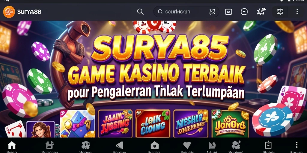 Screenshot menunjukkan gameplay kasino yang menegangkan dan mengasyikkan di SURYA88.