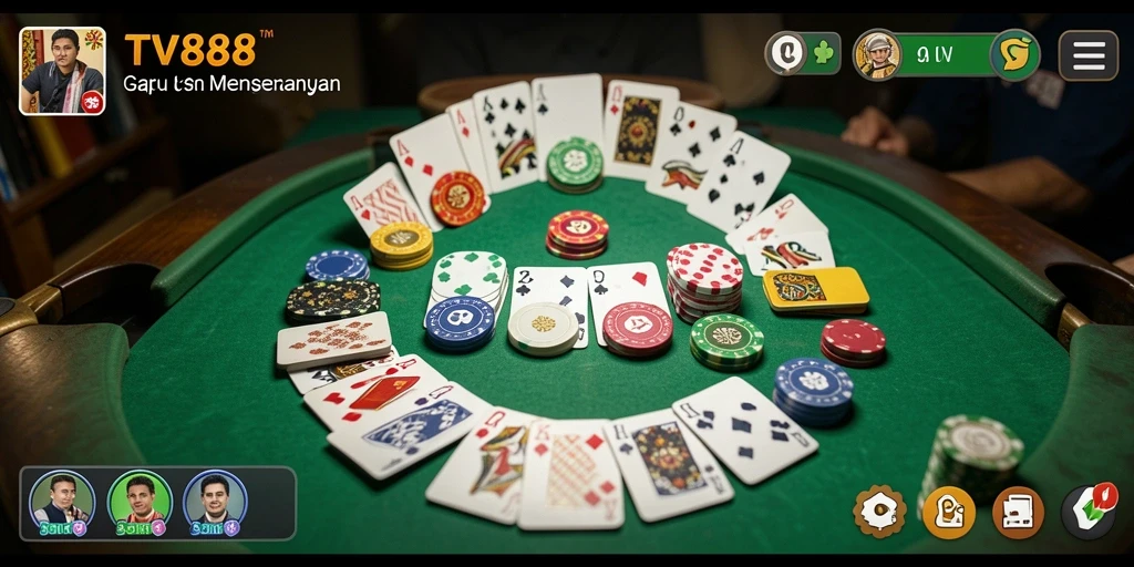Screenshot game TV888 menampilkan gameplay Gaple yang seru dan interaktif.